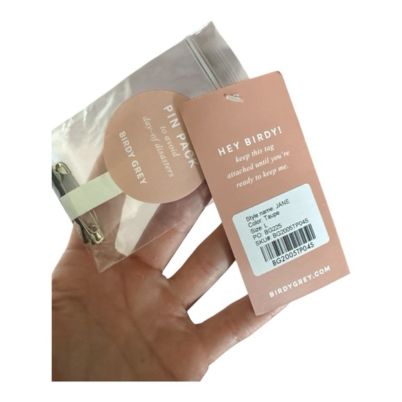 NWT Birdy Grey Jane Convertible Dress Chiffon Taupe Sz L - Picture 8 of 8